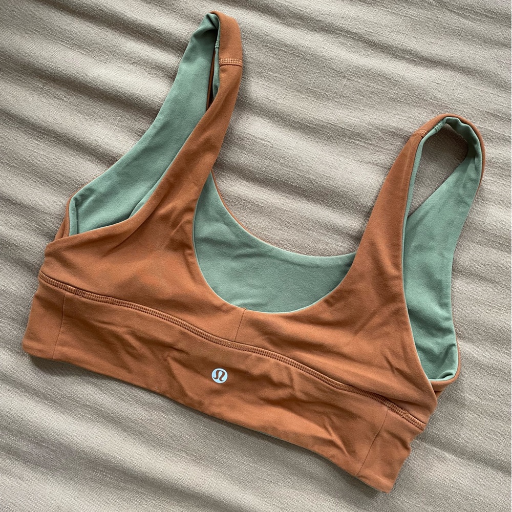 🧡 Lululemon Align reversible bra orange and green size 8